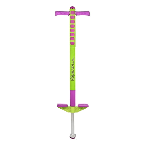 Flybar Maverick Pogo Stick for Kids Ages 5+, 40 to 80 lbs, Outdoor Toys, Outside Toys for Kids, Lime/Purple