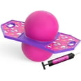 thumbnail image 1 of Flybar Pogo Trick Ball for Kids, Balance Bounce Board Toy, Textured Anti-Slip Deck For Secure Jumping, Indoor & Outdoor Toy For Boys & Girls, Supports Up To 160 Lbs, Includes Hand Pump, Unicorn, 1 of 7
