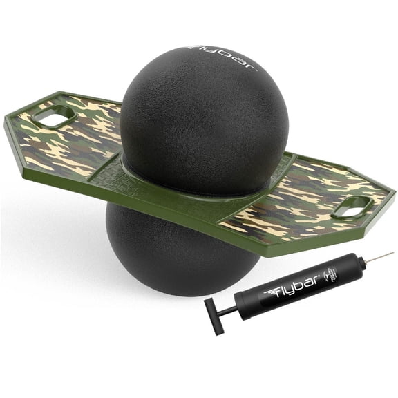 Flybar Pogo Trick Ball for Kids, Trick Board for Boys and Girls Ages 6 and up, Camo