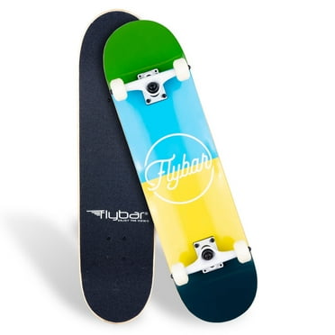 Flybar Skateboards for Beginners, Complete Standard 31 Inch Skateboard, Double Kick, 8" Deck, Lightweight Blocks