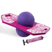 Flybar Pogo Trick Ball for Kids, Balance Bounce Board Toy, Pink Berry | Textured Anti-Slip Deck For Secure Jumping, Indoor & Outdoor Toy For Boys & Girls, Supports Up To 160 Lbs, Includes Hand Pump