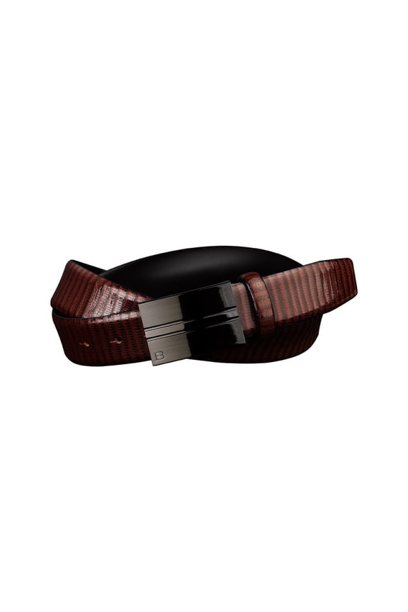 by Roma Industries Business Class Reptile Embossed Leather Belt (Cognac, 34US / 90EU)