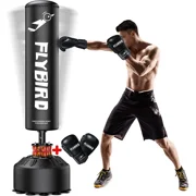 FLYBIRD Freestanding Punching Bag for Adult Teens Kids, Kickboxing Bag with Boxing Gloves, Heavy Boxing Bag with Suction Base