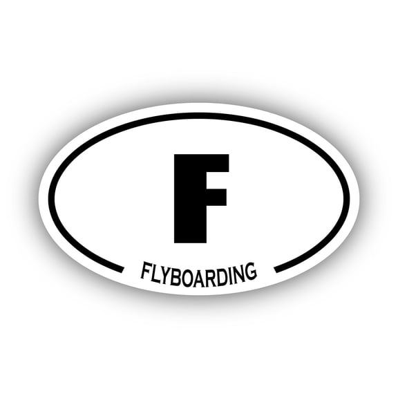 Flyboarding F Oval Bumper Sticker 3M Vinyl Decal 3 in x 5 in