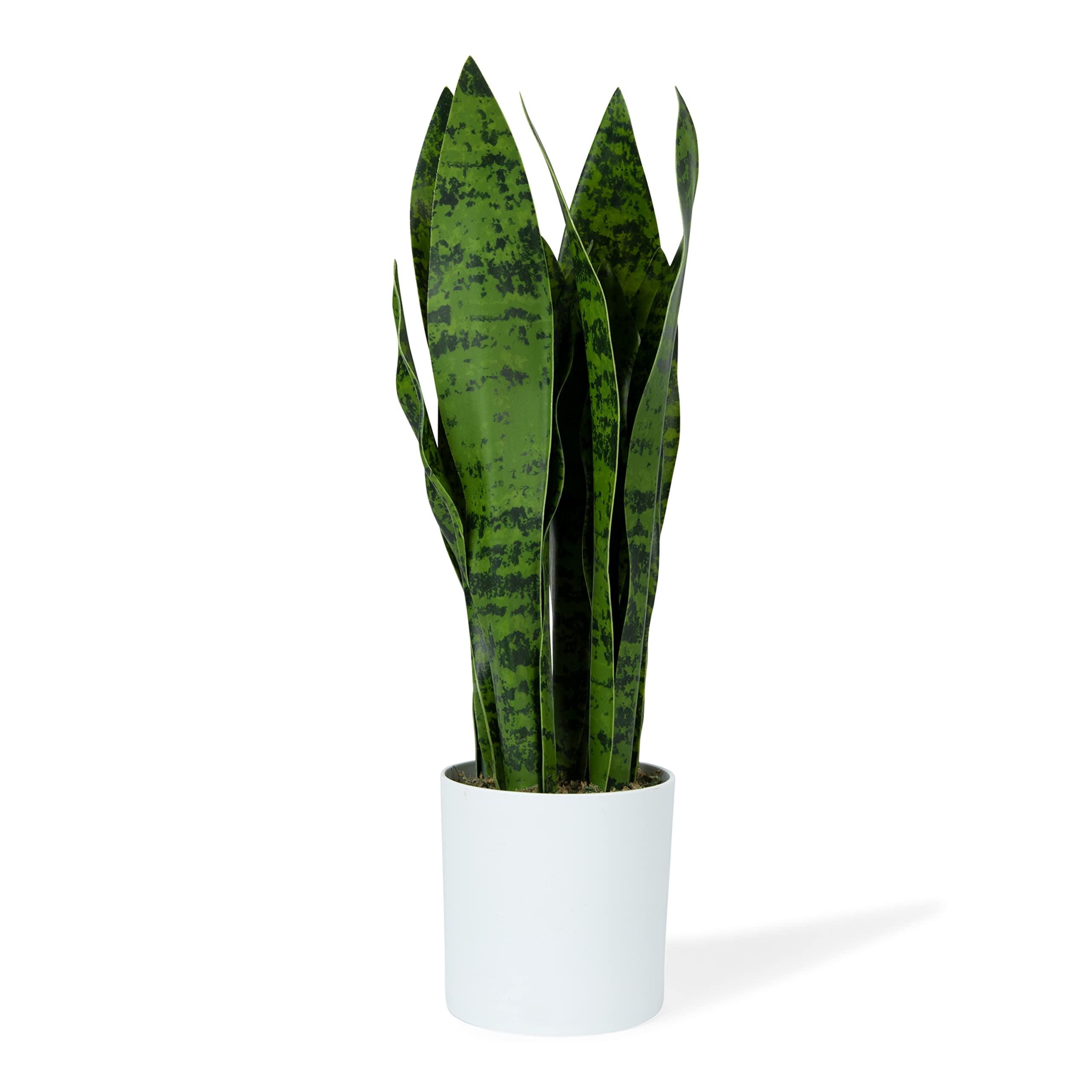 Flybold Faux Snake Plant - Large Indoor Floor Plant with 7 Tall Leaves and  Durable Pot - Artificial Mother in Law Tongue Plant for Modern Decor