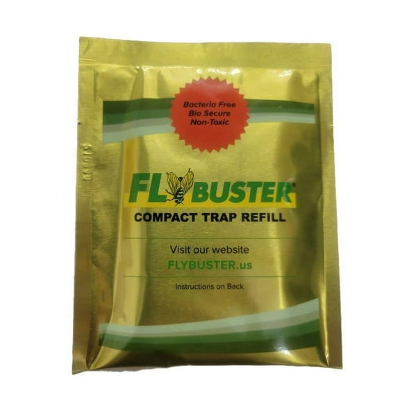 Flybuster Fly Trap Compact Refill Packet 25g Fly and Pest Control Trap, Chicken Coop, Farm Ranch Home