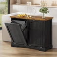 Flycity 20 Gallons Double Tilt Out Trash Cabinet Wood Kitchen Island ...