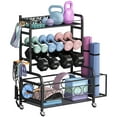 thumbnail image 1 of Flycity Dumbbell Rack, Weight Rack for Dumbbells, Home Gym Storage for Dumbbells Kettlebells Yoga Mat and Balls, Weight Storage Holder Rack with Wheels and Hooks, 1 of 9