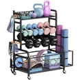 thumbnail image 1 of Flycity Dumbbell Rack, Weight Rack for Dumbbells, Home Gym Storage for Dumbbells Kettlebells Yoga Mat and Balls, Weight Storage Holder Rack with Wheels and Hooks, 1 of 9