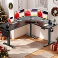 thumbnail image 1 of Flycity Electric L Shaped Standing Desk Adjustable Height, 63" x 55" Corner Stand Up Desk, Dual Motor Sit Stand Desk Computer Desk, Home Office Desk with 3 Memory Preset & Child Lock, Black, 1 of 8