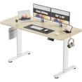 Agilestic L-Shaped Electric Standing Desk, 55" Corner Desk With Memory Presets, Sit-Stand Height Adjustable 28"-45", Rustic Brown