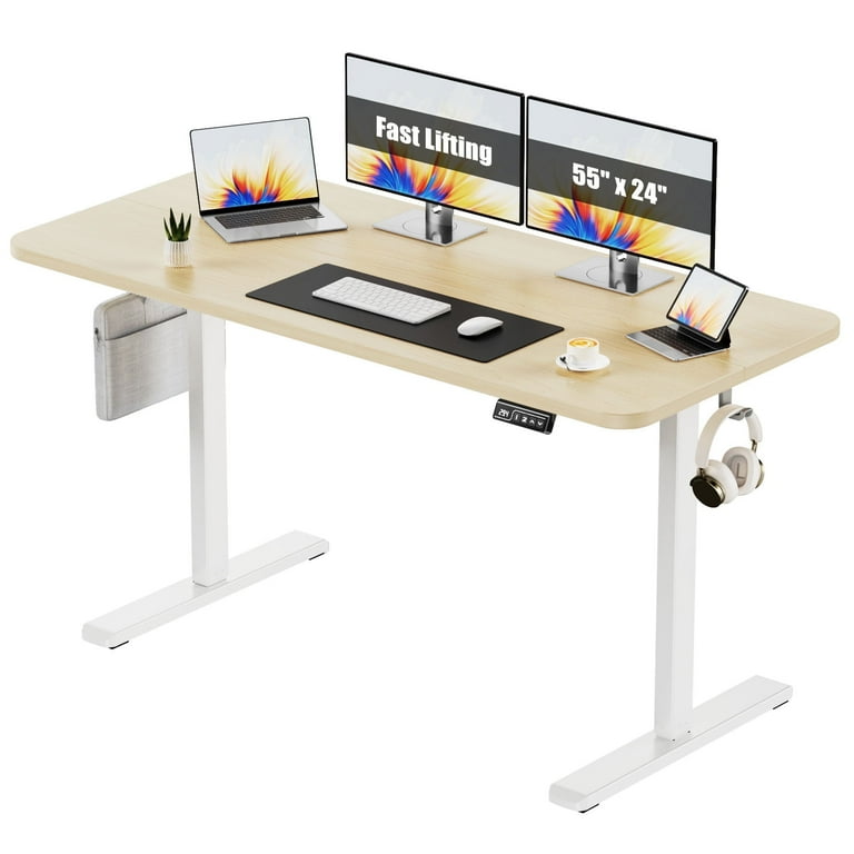 Flycity Electric Standing Desk Adjustable Height Stand Up Desk, 55 