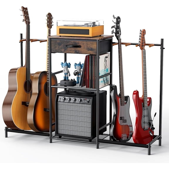 5-Space Foldable Guitar Rack - Guitar Stand, Multi-Instrument ...