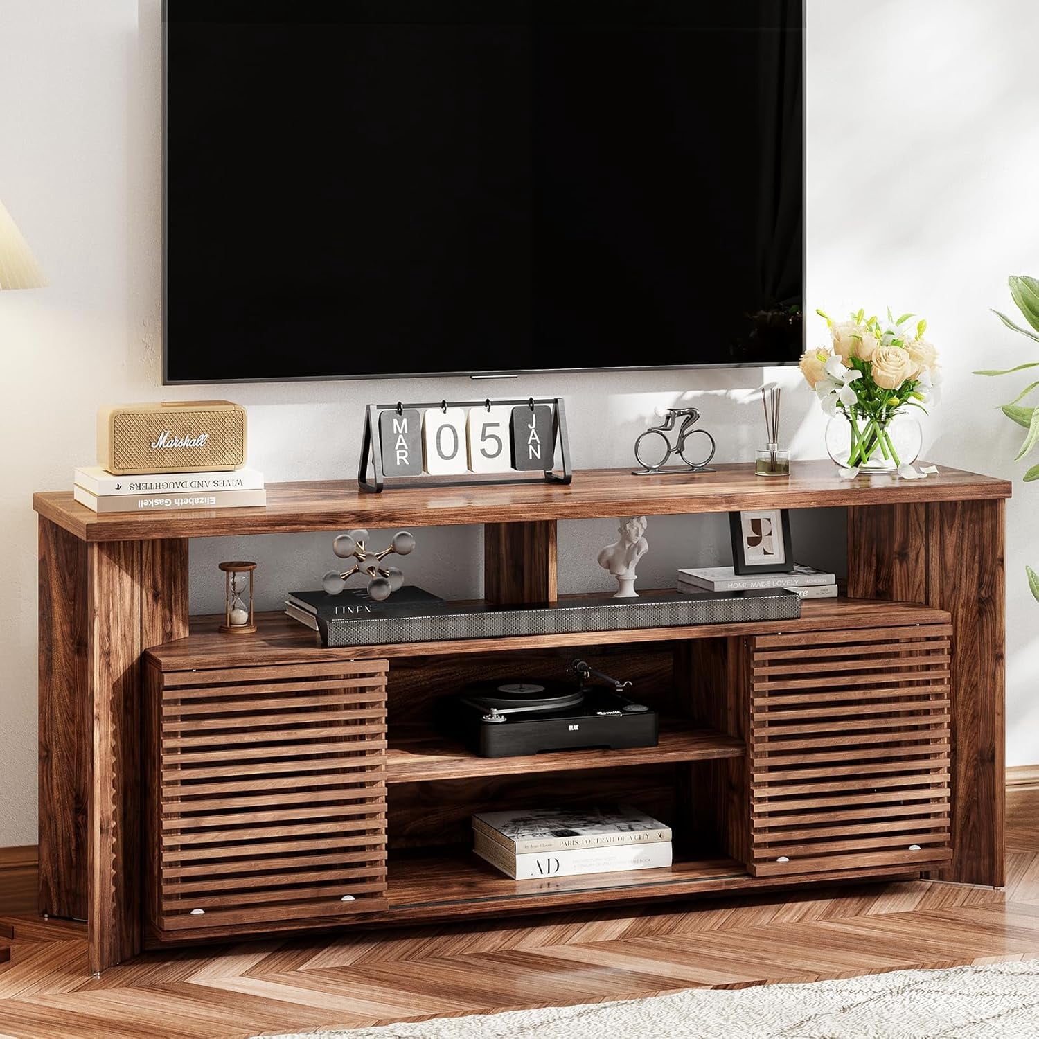 Flycity Mid Century Modern TV Stand for 55 60 65 Inch TVs ...