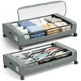 thumbnail image 1 of Flycity Under Bed Storage with Wheels, 2 Pack Underbed Storage Containers with Lids - Rolling Drawers & Bins for Bedroom Clothes Shoes Blankets, Grey, 1 of 10