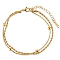 thumbnail image 1 of Flydeer Bracelets for Women Double Layer Circle Chain Bracelet Stainless Steel Yellow Valentine's Day Jewelry Gift for Women, 1 of 7