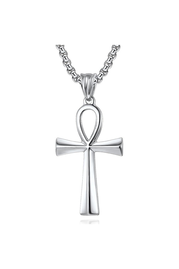 Cross Necklace for Men Titanium Steel Cross Pendant Necklace for Womens Mens Goth Necklace Gothic Christian