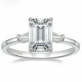 thumbnail image 1 of Flydeer Engagement Rings for Woman 925 Sterling Silver Emerald Cut Wedding Woman Rings 3CT 5A CZ Size 5, 1 of 8