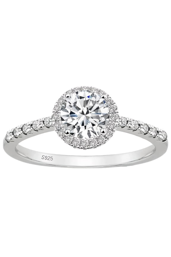Engagement Rings for Woman 925 Sterling Silver Round Cut Wedding Promise Rings 1.2CT 5A CZ Anniversary Size 7