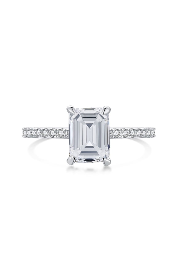 Engagement Rings for Women 925 Sterling Silver Emerald Cut Wedding Rings 2CT 5A CZ Anniversary Size 5