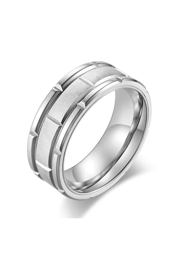 Men Wedding Band Titanium Steel 8mm Men Rings Promise Rings for Men Size 11