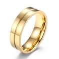 thumbnail image 1 of Flydeer Men Wedding Band Titanium Steel Yellow Men Rings Engagement Rings for Men Size 11, 1 of 6
