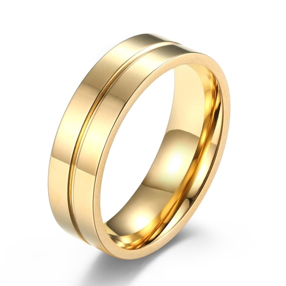 Flydeer Men Wedding Band Titanium Steel Yellow Men Rings Engagement Rings for Men Size 11