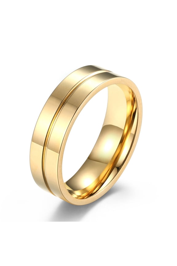 Men Wedding Band Titanium Steel Yellow Men Rings Engagement Rings for Men Size 9
