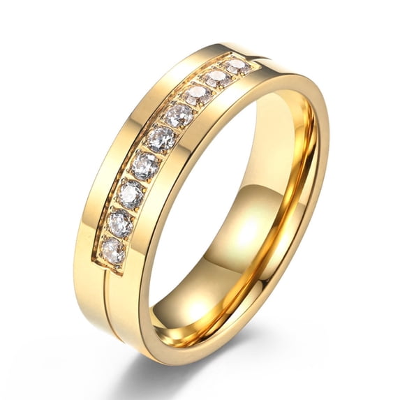 Flydeer Men Wedding Band Titanium Steel Yellow Men Rings Engagement Wedding Rings for Men Size 10