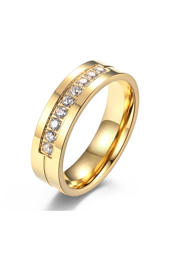 Men Wedding Band Titanium Steel Yellow Men Rings Engagement Wedding Rings for Men Size 7