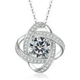 thumbnail image 1 of Flydeer Necklaces for Women 925 Sterling Silver Infinity Knot Pendant Necklace 5A CZ Eternity Knot Anniversary Jewelry Gifts for Women, 1 of 7