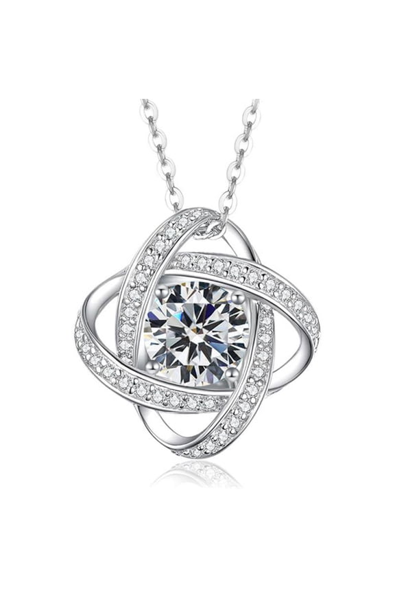 Necklaces for Women 925 Sterling Silver Infinity Knot Pendant Necklace 5A CZ Eternity Knot Anniversary Jewelry Gifts for Women