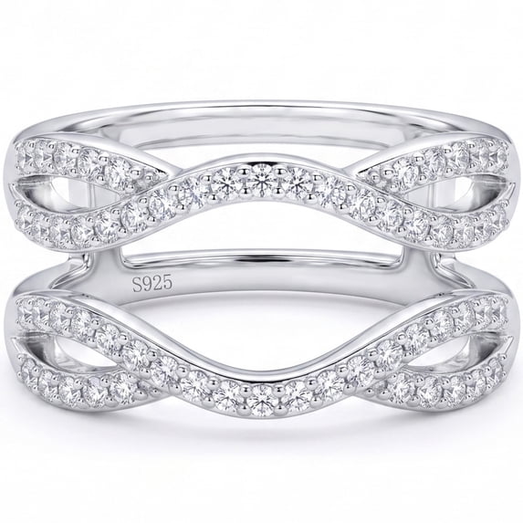 Flydeer Rings Enhancer for Engagement Rings Wedding Bands for Women Wrap Stacking Ring 925 Sterling Silver Jewelry Gift for Her Size 9