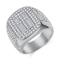 thumbnail image 1 of Flydeer Rings for Men Titanium Steel Hip Hop Iced Out Rings Men Rings Cross Rings Bling Religious Jewelry Size 12, 1 of 6