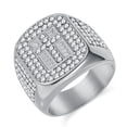 thumbnail image 1 of Flydeer Rings for Men Titanium Steel Hip Hop Iced Out Rings Men Rings Cross Rings Bling Religious Jewelry Size 8, 1 of 6