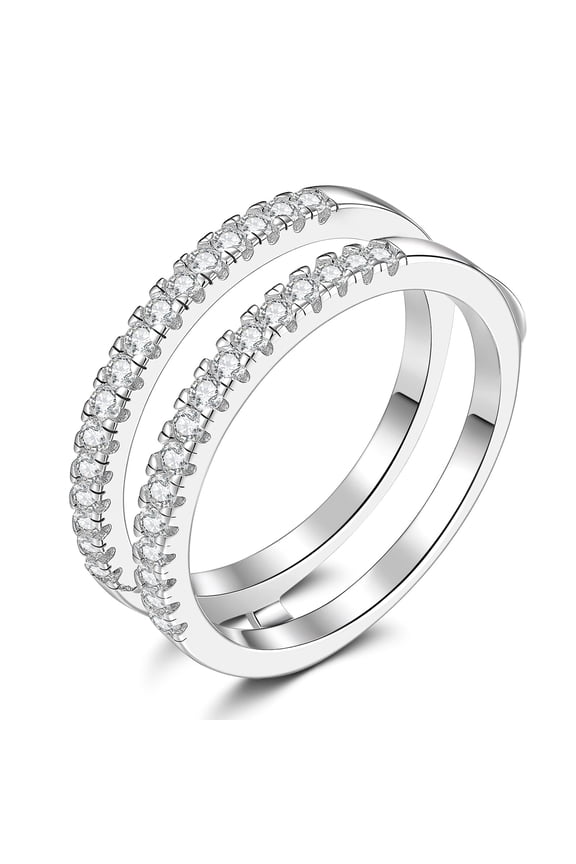 Wedding Bands For Women Stacking Ring Enhancers for Engagement Rings 18K Plated Half Eternity Size 7