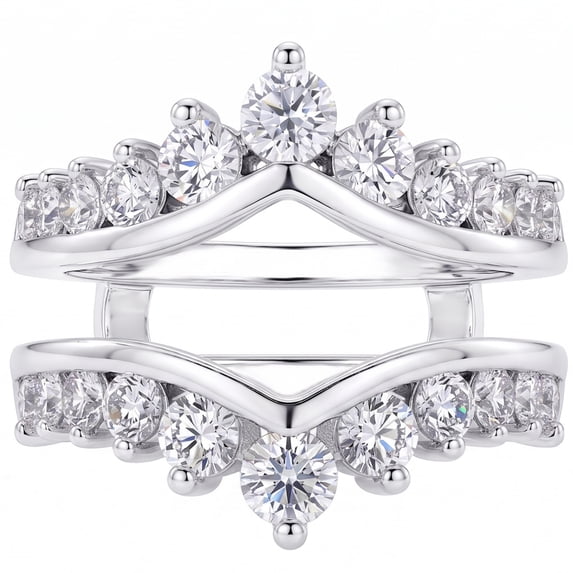 Flydeer Wedding Bands Ring Enhancers for Engagement Rings Stacking Crown Curved Silver Plated Size 7