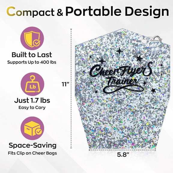 Flyer Cheer Stand - Gray Balance Board for Cheerleading, Gymnastics, and Stunt Training