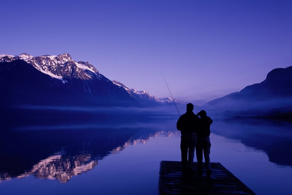 Flyfishing At Chilkoot Lake Near Haines Se Alaska Canvas Art - Michael DeYoung Design Pics (17 x 11)