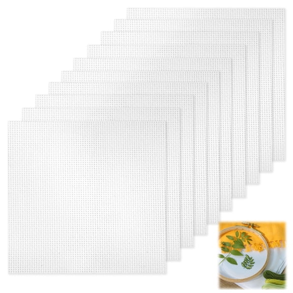 Flyflise 10Pcs Cross Stitch Aida Fabric 11 Count, 7.87 x 7.87 Inches Cross Stitch Aida Cloth for Home DIY Embroidery Decoration