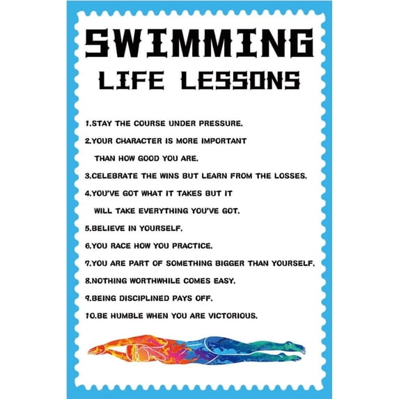 Life Lesson Sign Flyhaw Swimming Life Lessons tin signs Pool Wall Decor Swimming Decor ...