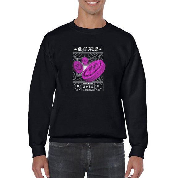 Flying 3D Smiles Techno Style Sweatshirt Men -Image by Shutterstock, Male Medium