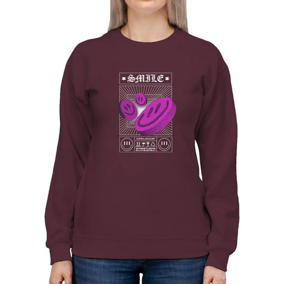Flying 3D Smiles Techno Style Sweatshirt Women -Image by Shutterstock, Female Small