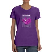 Flying 3D Smiles Techno Style T-Shirt Women -Image by Shutterstock, Female Large