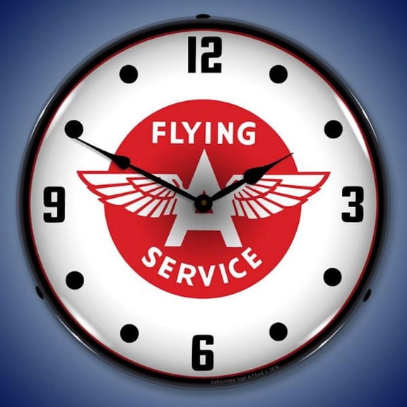 Flying A Service Wall Clock, Lighted