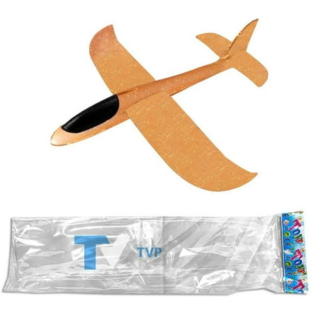 Flying Airplanes 19" Large Gilded Foam Plane For Kids 3+ Years [2 Orange Plane]