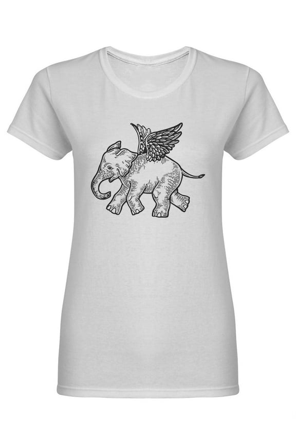 Flying Baby Elephant Shaped Tee Women's -Image by Shutterstock