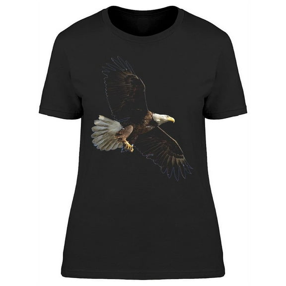 Flying Bald Eagle Close Up T-Shirt Women -Image by Shutterstock, Female Large