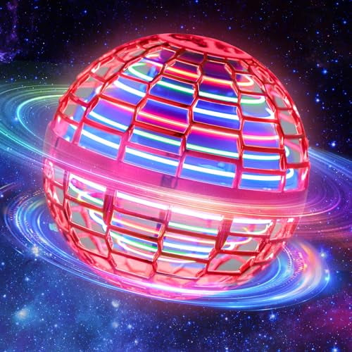Flying Ball Toys for Boys Grils: 2024 Fly Orb Cosmic Globe Boomerang Hover Ball,Hand Mini Drone,Flying Toy Fly Spinners for Kids Teens Adults Indoor Outdoor Toys (Red)