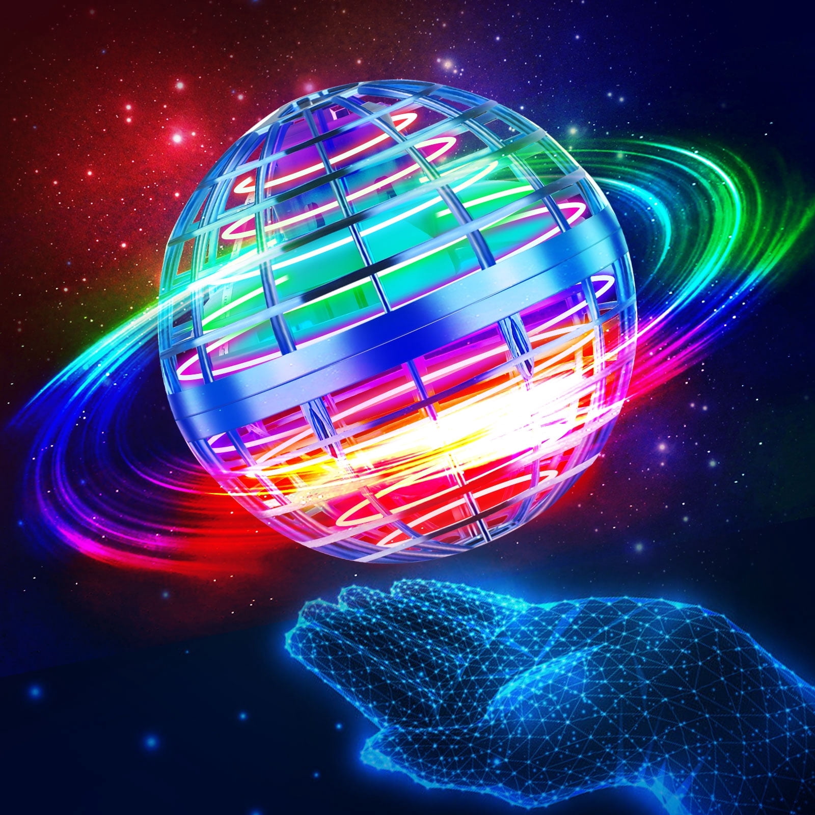 Flying Ball Toys Flying Orb Ball Toy, Hover Ball Fly Fidget Spinner, Magic Hover Spinner with Dazzling Lights, Cool Toys Gifts for 6 7 8 9 10+ Year Old Boys Girls Teens Outdoor Toys